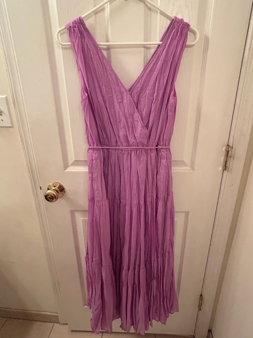 GAP Lavender Tiered V-Neck Maxi Dress